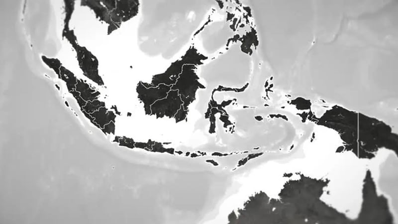 Indonesia Map in Black and White